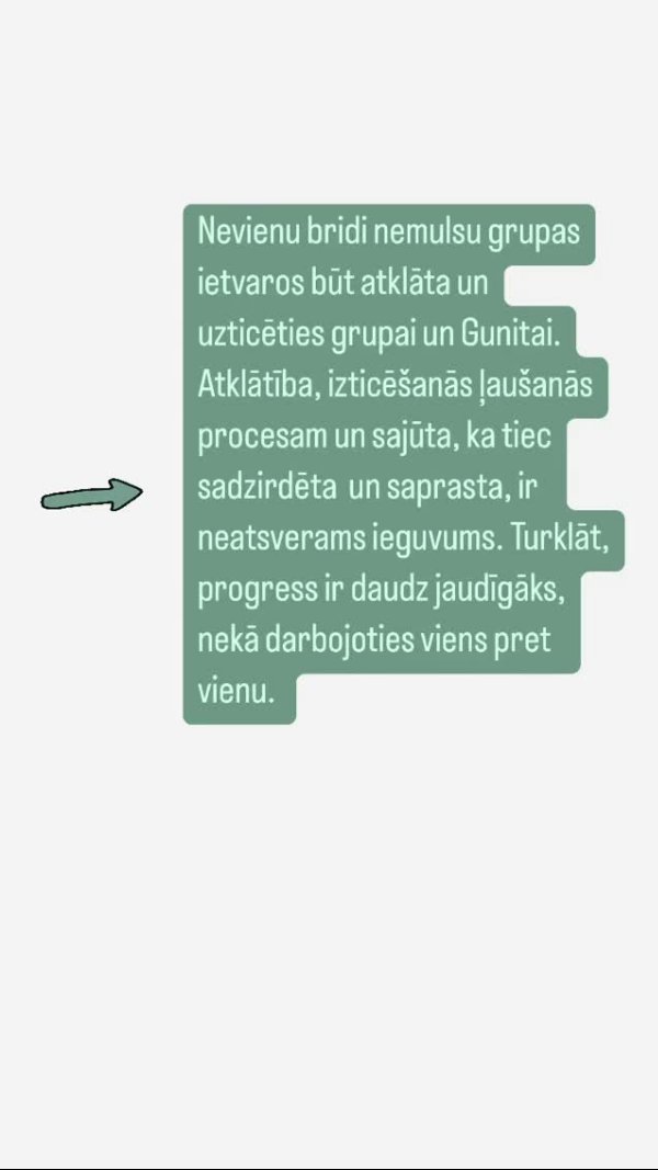 Atsauksme par grupu: atklātība un sajūta, ka tiec sadzirdēta un saprasta