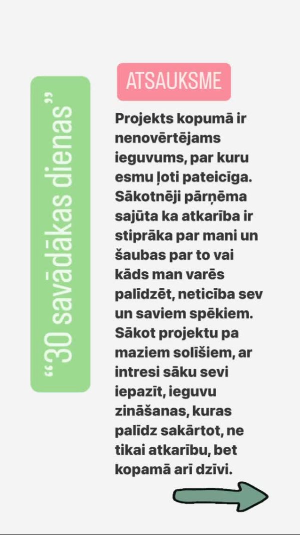 Atsauksme par 30 savādākas dienas: zināšanas palīdz sakārtot atkarību un dzīvi