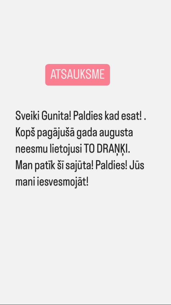 Atsauksme: kopš augusta bez alkohola, "Jūs mani iedvesmojāt"