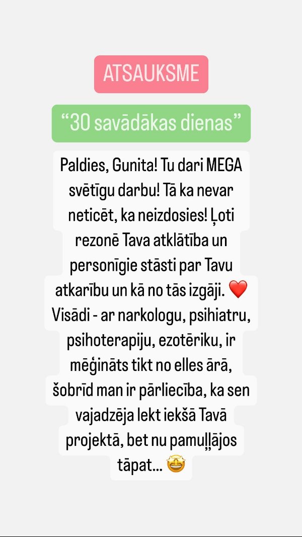 Atsauksme par 30 savādākas dienas: pēc narkologa un psihiatra pārliecība par projektu