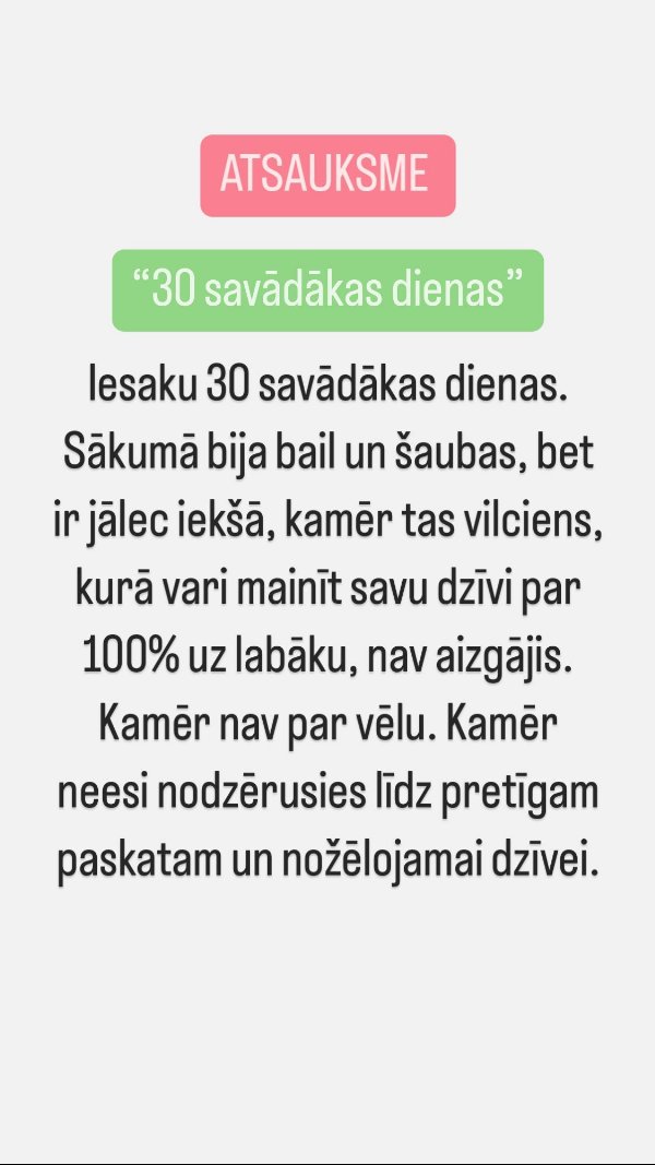Atsauksme par 30 savādākas dienas: "jālec iekšā, kamēr nav par vēlu"