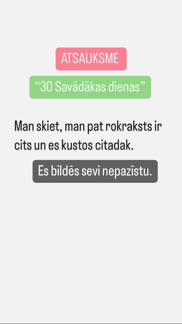 Atsauksme par 30 savādākas dienas: "Es bildēs sevi nepazīstu"