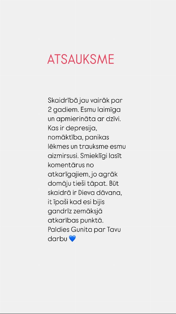 Atsauksme: vairāk nekā 2 gadi skaidrībā, aizmirsta depresija un trauksme