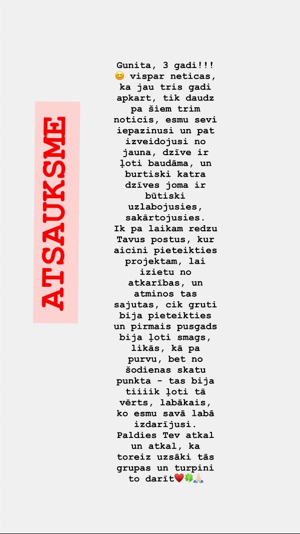 Atsauksme: 3 gadi pēc projekta, "labākais, ko esmu savā labā izdarījusi"