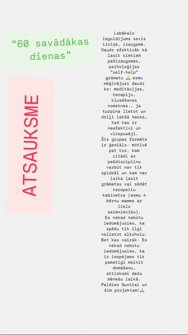 Atsauksme (4 bērnu mamma) par 60 savādākas dienas: "Šīs grupas formāts ir ģeniāls"