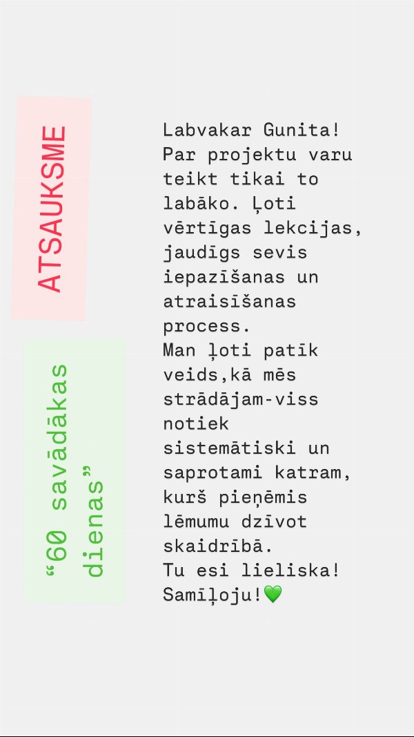 Atsauksme par 60 savādākas dienas: vērtīgas lekcijas un sistemātisks darbs