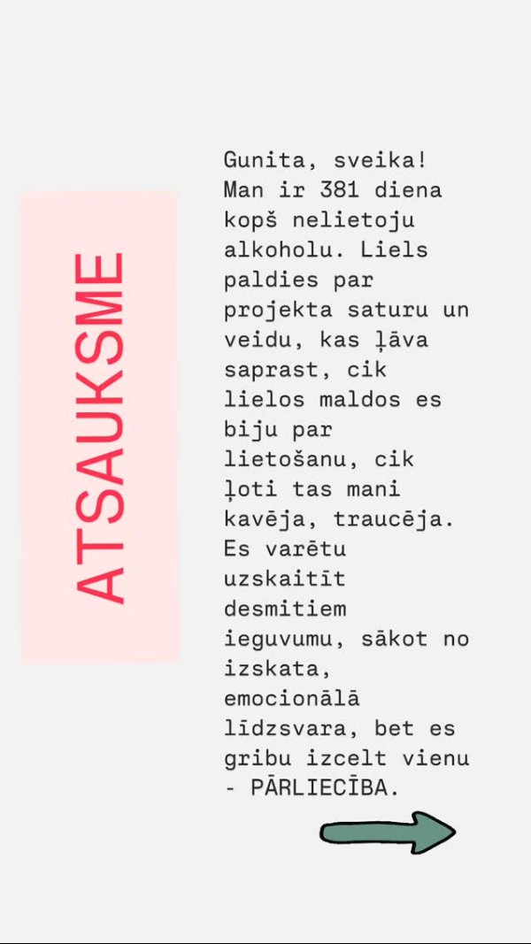 Atsauksme: 381. diena bez alkohola, lielākais ieguvums ir pārliecība