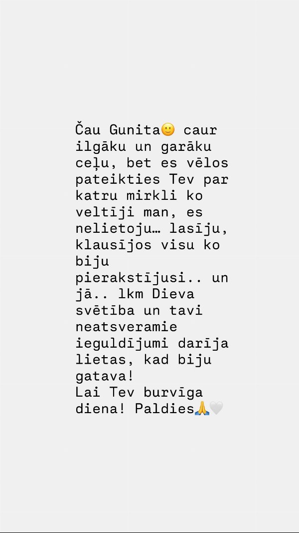 Atsauksme: "Tavi neatsveramie ieguldījumi darīja lietas, kad biju gatava"