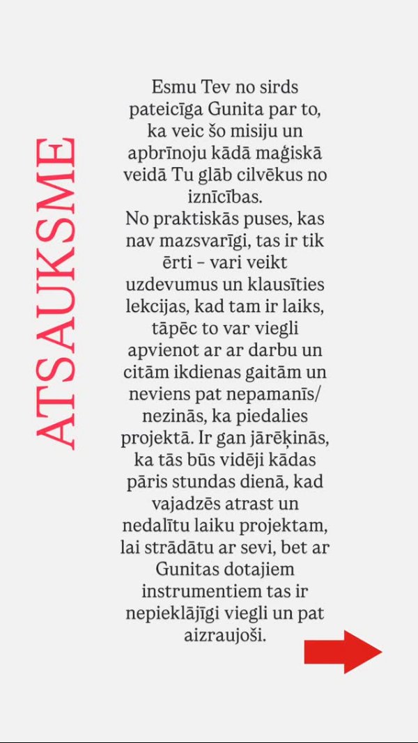 Atsauksme: projektu var viegli apvienot ar darbu, "Tu glāb cilvēkus no iznīcības"