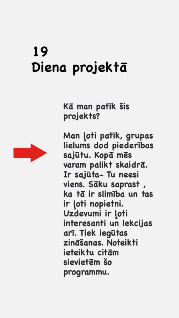 Atsauksme 19. dienā: "Kopā mēs varam palikt skaidrā", iesaka citām sievietēm